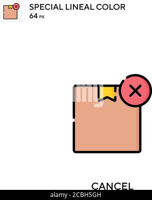 Annullare l'icona vettore colore lineare speciale. Annulla le icone per il tuo progetto aziendale Illustrazione Vettoriale