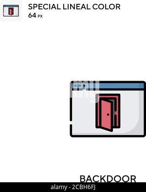 Icona vettore colore lineare speciale backdoor. Icone backdoor per il vostro progetto aziendale Illustrazione Vettoriale