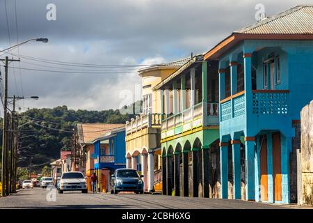 Centro della città caraibica Georgetown, Charlotte, Saint Vincent e Grenadine Foto Stock