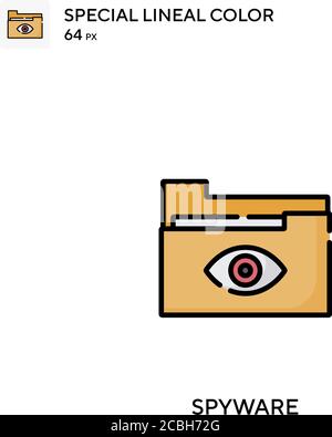 Icona vettore colore lineal speciale spyware. Icone spyware per il progetto aziendale Illustrazione Vettoriale