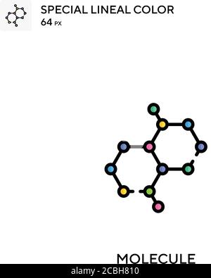 Icona del vettore di colore lineare speciale Molecule. Icone Molecule per il vostro progetto aziendale Illustrazione Vettoriale