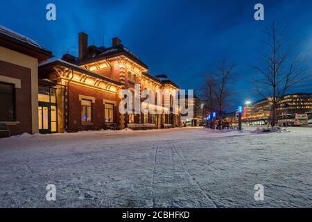 Stazione di Lillehammer in Norvegia visto in inverno Foto Stock