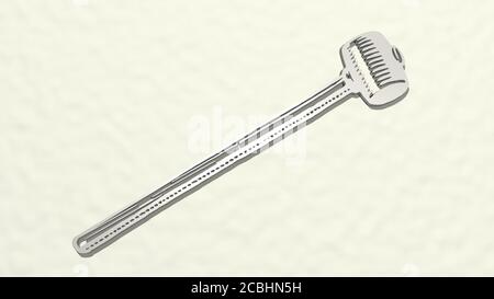 Icona di disegno 3D DEL MARTELLO - illustrazione 3D per lo sfondo e. costruzione Foto Stock