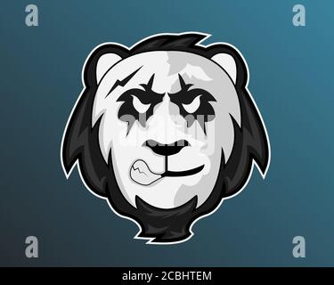 Disegno vettoriale del modello di panda del logo eSport Illustrazione Vettoriale