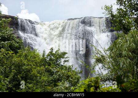 Cascata Athirapally vista frontale da verde foresta stock foto Foto Stock