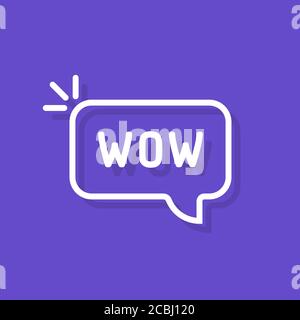 wow parola nella bolla del discorso Illustrazione Vettoriale