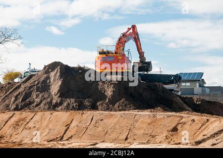 I lavori di terra in corso presso l'ex sito dell'ospedale di Betlemme su Kooyong Road, South Caulfield, Melbourne, Australia Foto Stock