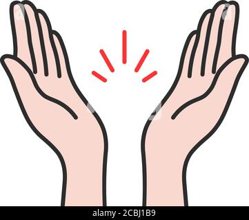 icona linear applausi isolata su bianco Illustrazione Vettoriale