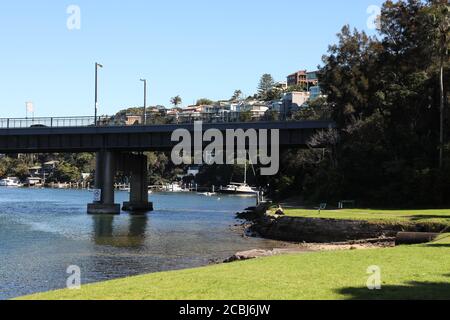 Il lato Seaforth dello Spit Bridge all'inizio dello Spit per Manly Walk, Sydney, NSW, Australia. Foto Stock