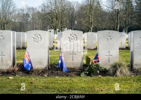 Berlino, Germania 1939 -1945 Commonwealth War Graves cimitero della Commissione - Royal Australian Air Force soldato Foto Stock