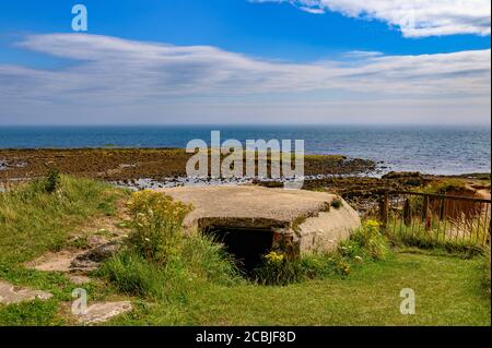 Spital Carrs WW2 pillbox, Newbiggin, Northumberland UK Foto Stock