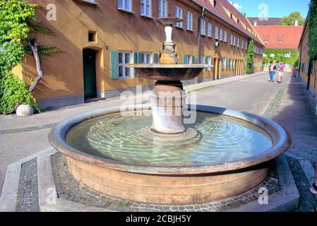 Fuggerei ad Augusta Germania Foto Stock