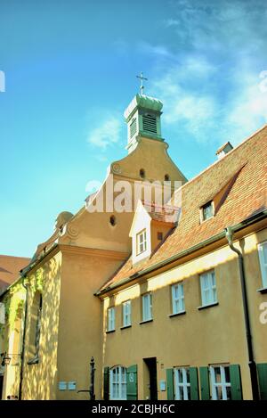 Fuggerei ad Augusta Germania Foto Stock