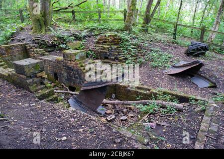 Resti di collisioni di terra bagnata nel Clifton Country Park, Salford, Greater Manchester, Regno Unito Foto Stock