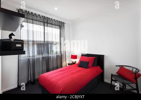 Design della camera da letto in una casa moderna di lusso Foto Stock