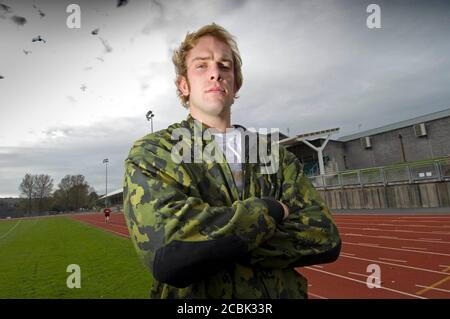 Ritratto del rugby gallese Alun Wyn Jones preso nel 2008. Foto Stock