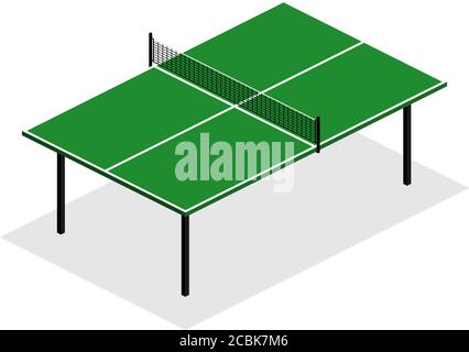 Il tavolo da ping pong verde è un disegno di illustrazione vettoriale isometrica Illustrazione Vettoriale