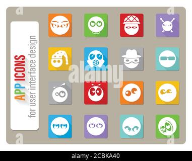 Set di 25 Smile. Uomini caratteri Illustrazione Vettoriale