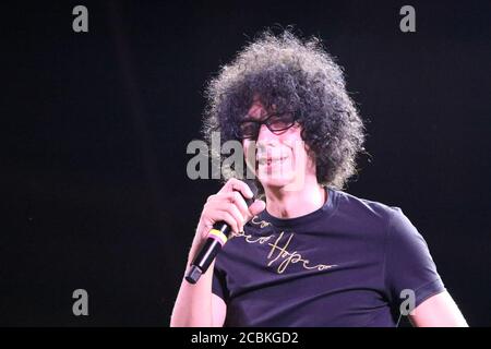 Napoli, Italia. 13 Agosto 2020. Giovanni Allevi in concerto a Napoli per la recensione intitolata 'Restate a Napoli. Il Teatro del Plebiscito' il 13 agosto 2020. (Foto di Salvatore Esposito/Pacific Press/Sipa USA) Credit: Sipa USA/Alamy Live News Foto Stock