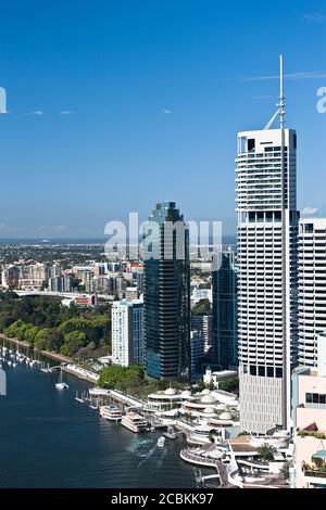 Drone shot della città di Brisbane Foto Stock