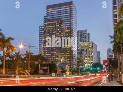 Edificio su Biscayne Boulevard, centro di Miami, Florida, Stati Uniti Foto Stock