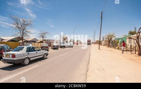Vista del mercato di strada e della comunità, Windhoek, Namibia, Namibia Foto Stock