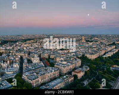 Parigi vista dalla Torre Eiffel, Parigi, Francia Foto Stock