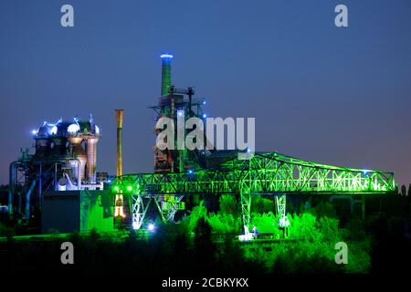 Impianto di carbone e acciaio, Parco di Duisburg Nord, Regione Ruhr, Germania Foto Stock