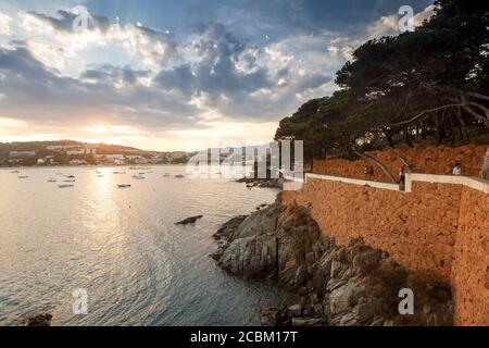 Percorso costiero Cami de ronda da SAGARO a la Conca, Costa Brava, Spagna Foto Stock