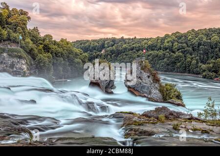 Cascate del Reno, Neuhausen am Rheinfall, Sciaffusa, Svizzera, Europa Foto Stock