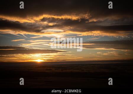 Tramonto vicino a Rottenburg am Neckar / Germania Foto Stock