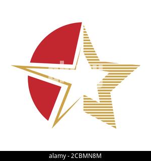 Stella. Modello per un logo, un adesivo o un emblema isolato su uno sfondo bianco Illustrazione Vettoriale
