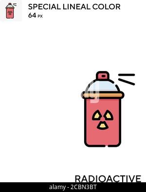 Icona vettore di colore lineare speciale radioattivo. Icone radioattive per il vostro progetto commerciale Illustrazione Vettoriale