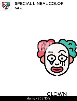 Clown icona vettore di colore lineare speciale. Icone clown per il vostro progetto di affari Illustrazione Vettoriale