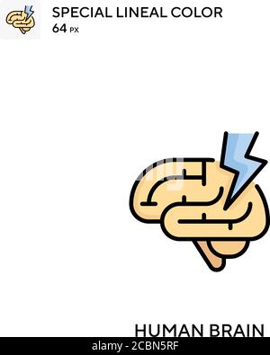 Cervello umano icona vettore di colore lineare speciale. Icone del cervello umano per il vostro progetto di affari Illustrazione Vettoriale