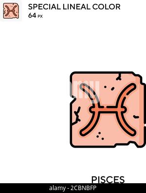 Pesci icona vettore colore lineare speciale. Icone Pesci per il tuo progetto aziendale Illustrazione Vettoriale
