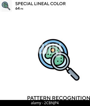 Riconoscimento pattern icona vettore colore lineare speciale. Icone di riconoscimento dei pattern per il vostro progetto aziendale Illustrazione Vettoriale