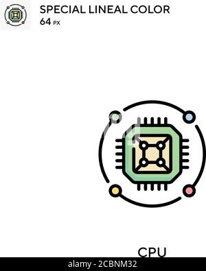 Icona vettore colore lineare speciale CPU. Icone CPU per il vostro progetto aziendale Illustrazione Vettoriale