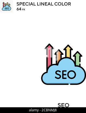 SEO icona vettore colore lineare speciale. Icone SEO per il vostro progetto aziendale Illustrazione Vettoriale