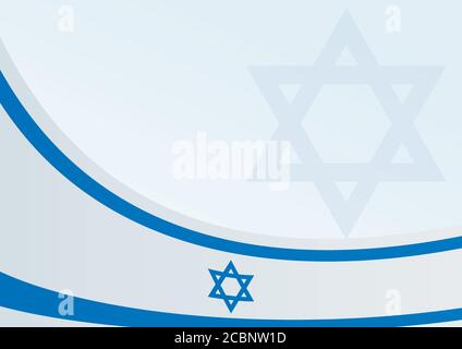 Bandiera di Israele, modello per il premio, un documento ufficiale con una bandiera dello Stato di Israele Illustrazione Vettoriale