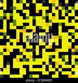 Astratto Mosaico sfondo, giallo e grigi con arancio, pixel sfondo, mosaico, astratto nero sullo sfondo Foto Stock
