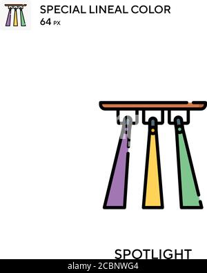 Spotlight icona vettore colore lineare speciale. Icone Spotlight per il vostro progetto aziendale Illustrazione Vettoriale