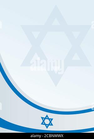 Bandiera di Israele, modello per il premio, un documento ufficiale con una bandiera dello Stato di Israele Illustrazione Vettoriale