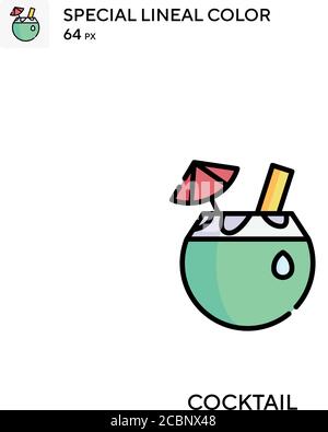 Cocktail icona vettore colore lineare speciale. Icone cocktail per il vostro progetto aziendale Illustrazione Vettoriale