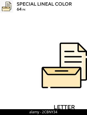Lettera icona vettore colore lineare speciale. Icone di lettera per il vostro progetto di affari Illustrazione Vettoriale