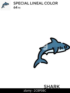 Shark icona vettore colore lineare speciale. Icone di squalo per il vostro progetto di affari Illustrazione Vettoriale