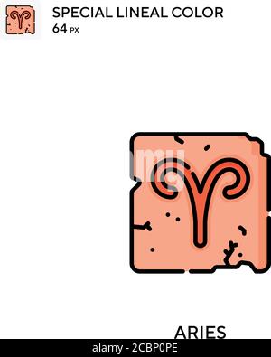 Icona vettore colore lineare speciale Aries. Icone Aries per il vostro progetto aziendale Illustrazione Vettoriale