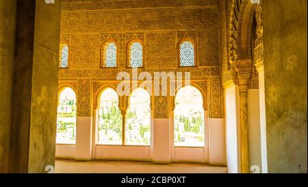 Oratorio - retro del Mexuar - Alhambra, Granada, Spagna - 27 agosto 2016 Foto Stock