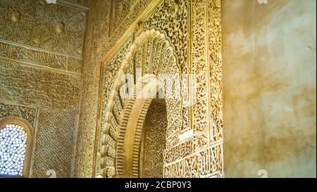 Oratorio - retro del Mexuar - Alhambra, Granada, Spagna - 27 agosto 2016 Foto Stock