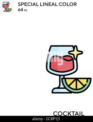 Cocktail icona vettore colore lineare speciale. Icone cocktail per il vostro progetto aziendale Illustrazione Vettoriale